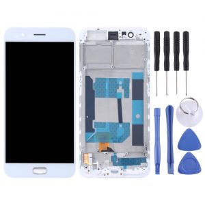 For OPPO R11 Replacement White Lcd Display Screen Folder with Touch Glass Digitizer with Frame