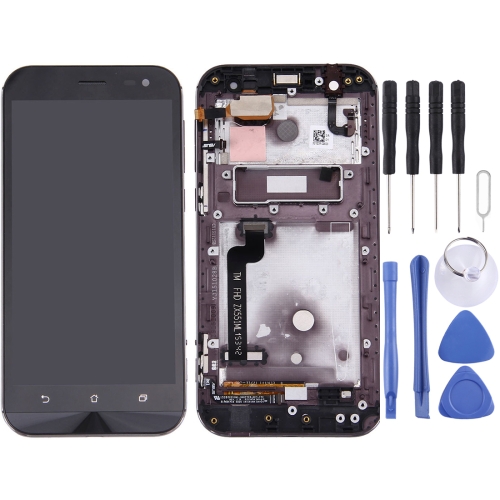For ASUS ZenFone Zoom 5.5 Replacement Black Lcd Display Screen Folder with Touch Glass Digitizer with Frame